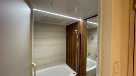 東京都北区上十条で浴室（お風呂）のガラスコーティングを行いました。【施工事例140】